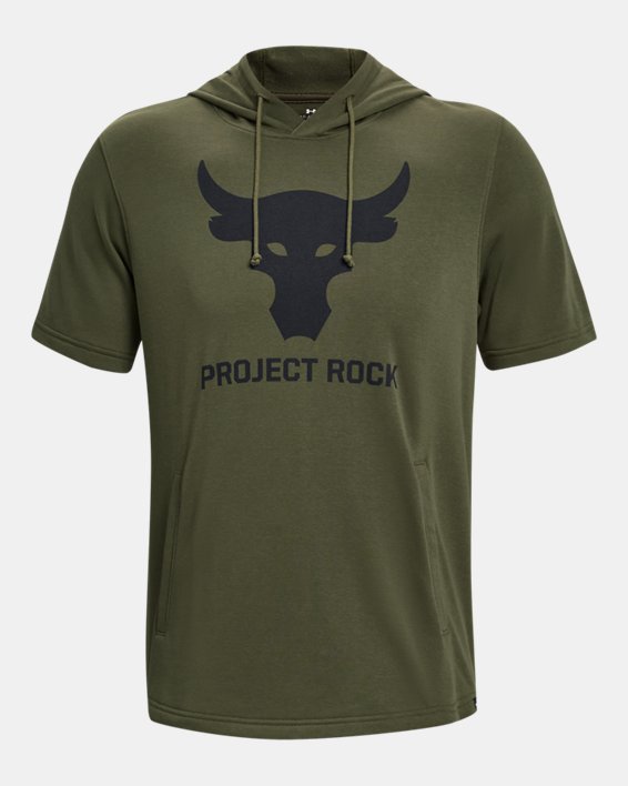 Men's Project Rock Terry Short Sleeve Hoodie in Green image number 4